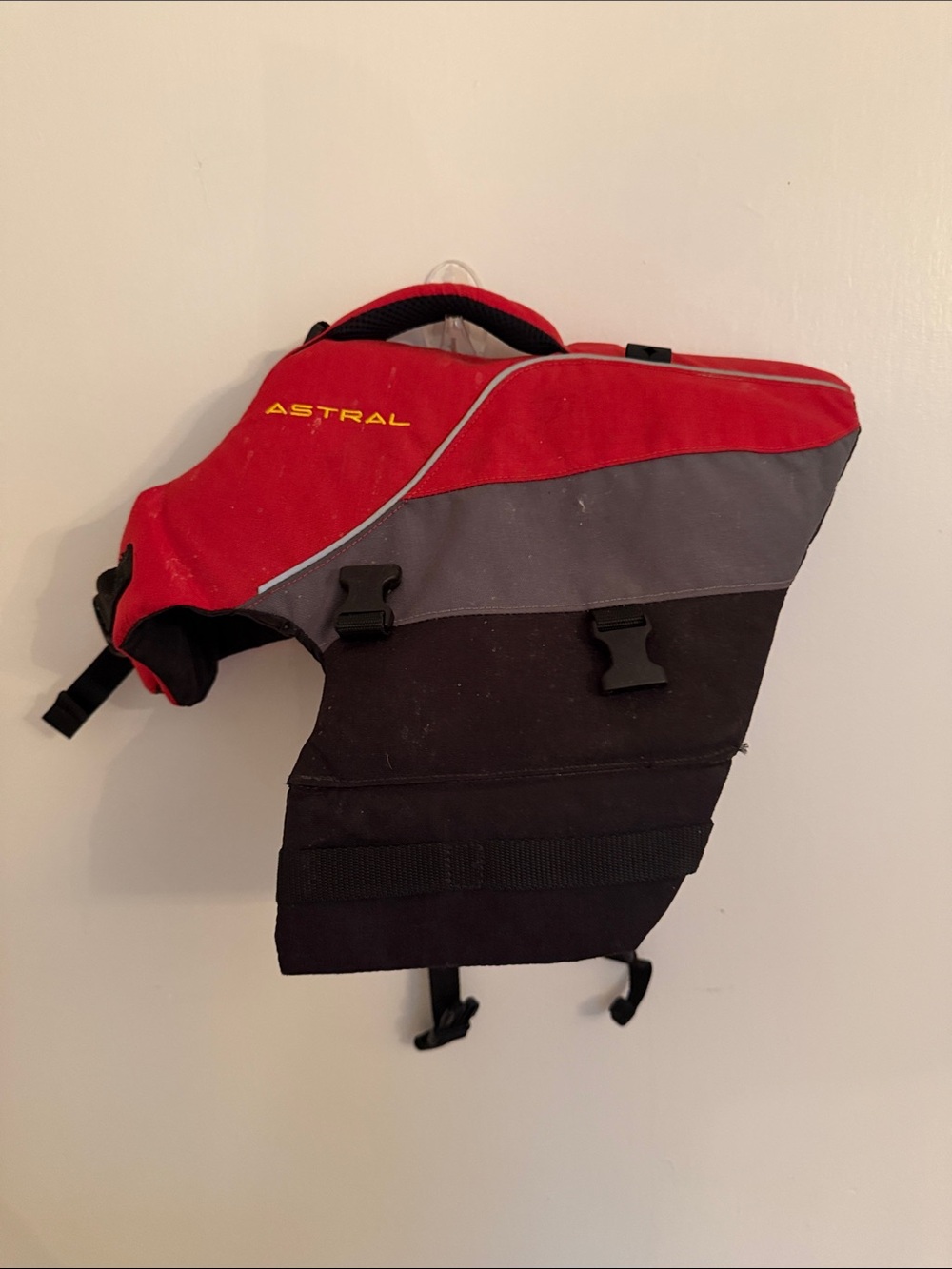 Astral Red Gray Black Dog Life Jacket size Small